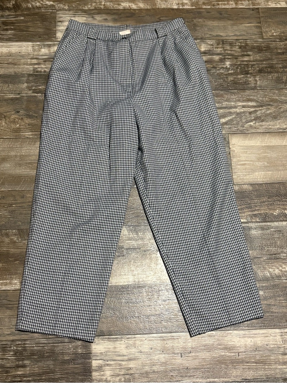 Counterparts Black & White Gingham High-Rise Pleated Trousers